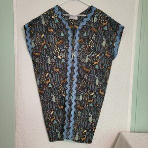Coco + Jase Handcrafted Rifle Paper Co. Print Caftan Dress Women's Large